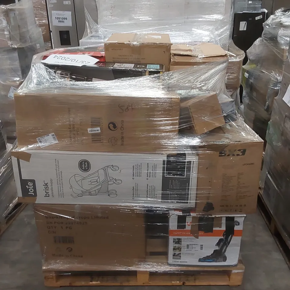PALLET OF APPROXIMATELY 21 UNPROCESSED RAW RETURN HOUSEHOLD AND ELECTRICAL GOODS TO INCLUDE;
