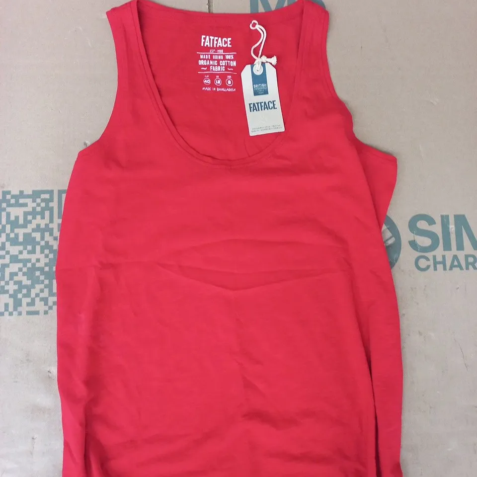 FAT FACE OC SLEEVELESS KIRSTY VEST IN RED SIZE UK 12