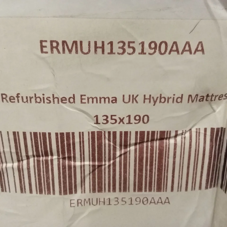 BOXED AND ROLLED MANUFACTURER REFURBISHED EMMA UK HYBRID MATTRESS 135 X 190CM (DOUBLE SIZE)