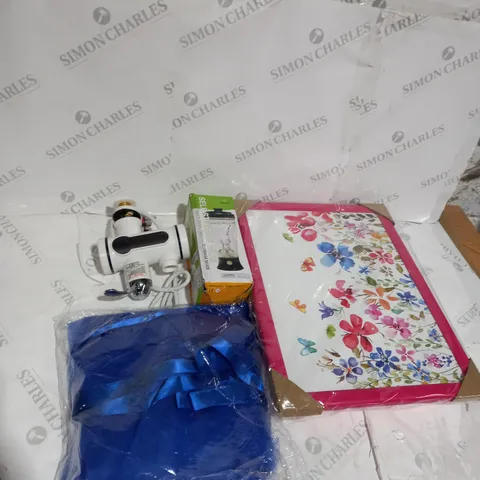 TOTE OF APPROXIMATELY 15 ASSORTED HOUSEHOLD ITEMS TOO INCLUDE TAPS , DΓCOR ACCESSORIES , STOVES
