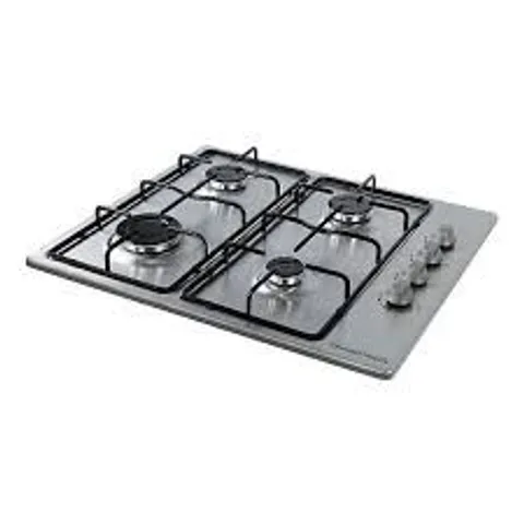 BOXED RUSSELL HOBBS RH60GH401SS STAINLESS STEEL 59CM WIDE 4-BURNER GAS HOB
