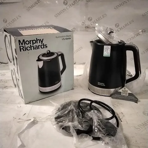 BOXED MORPHY RICHARDS ILLUMINATION BLACK 1.7L KETTLE 