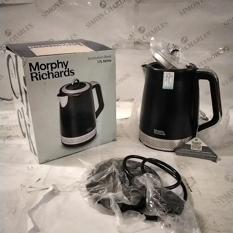 BOXED MORPHY RICHARDS ILLUMINATION BLACK 1.7L KETTLE 