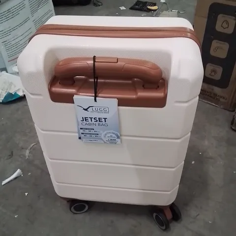 LUGG JETSET CABIN BAG CREAM WITH BROWN 