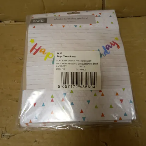 BOX OF 12 BRAND NEW GEORGE HOME 2METER PHOTO BIRTHDAY GARLAND 12PC PACKS