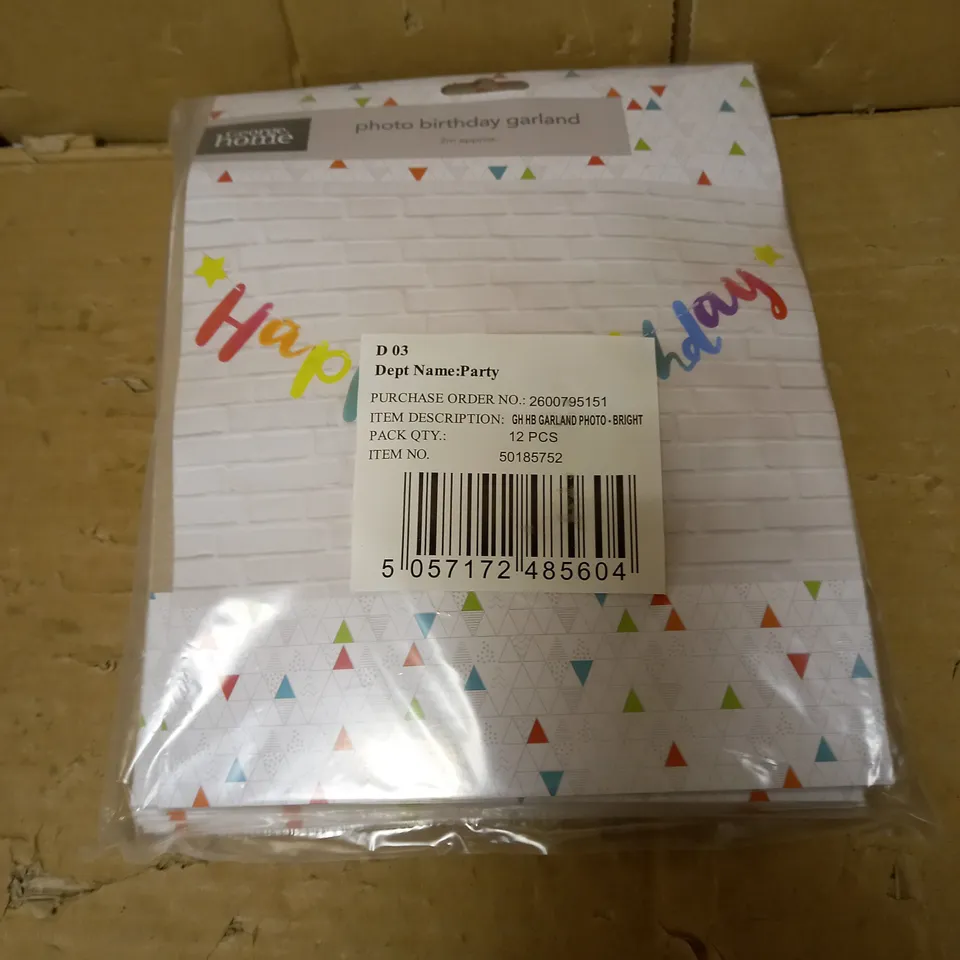 BOX OF 12 BRAND NEW GEORGE HOME 2METER PHOTO BIRTHDAY GARLAND 12PC PACKS
