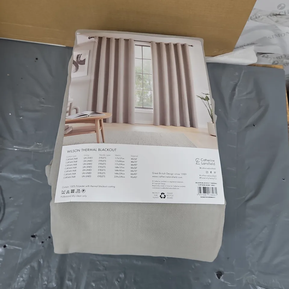 CATHERINE LANSFIELD WILSON THERMAL BLACKOUT CURTAINS – UNLINED, EYELET PAIR