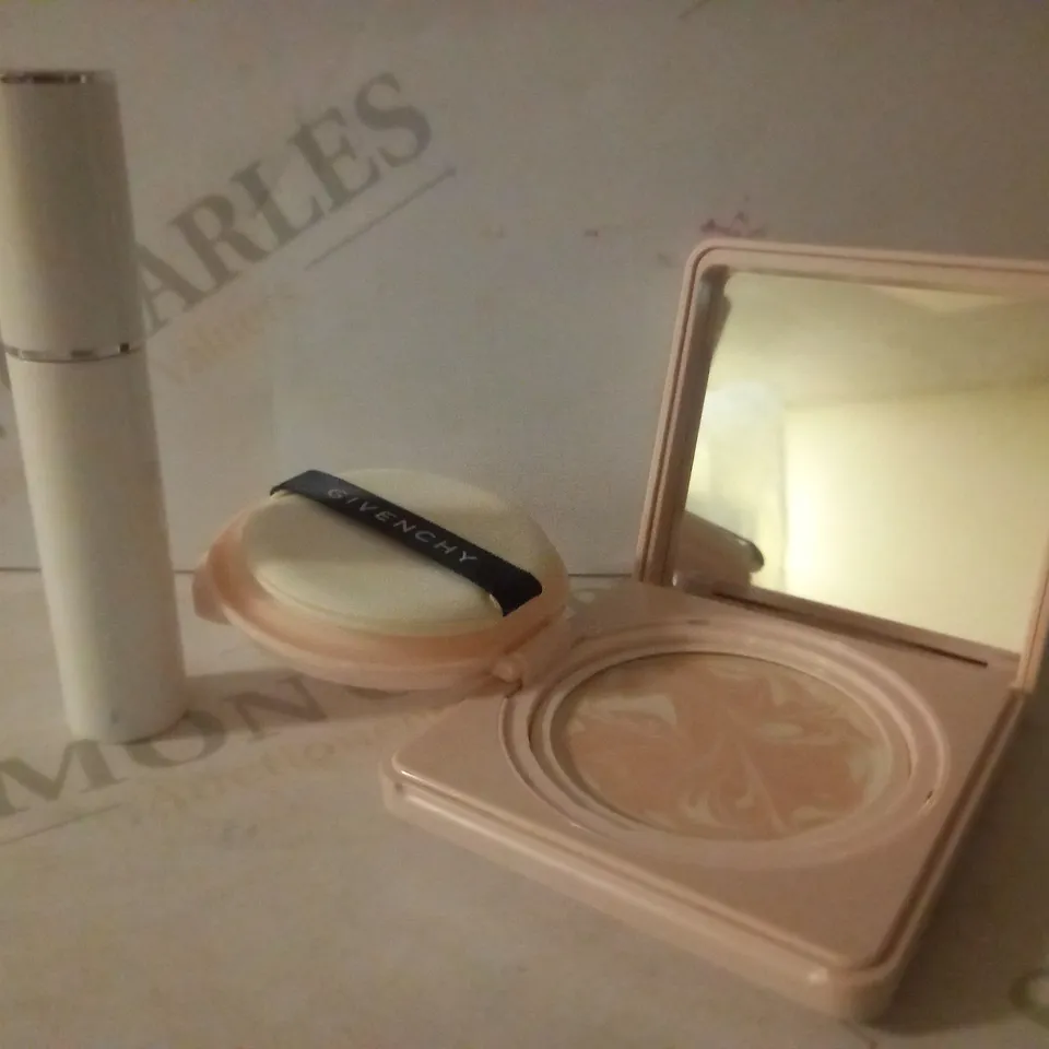 BOX OF APPROX 10 ASSORTED GIVENCHY PRODUCTS TO INCLUDE BLOSSOM CREME COMPACT & WATERPROOF MASACRA #EXTREME BLACK