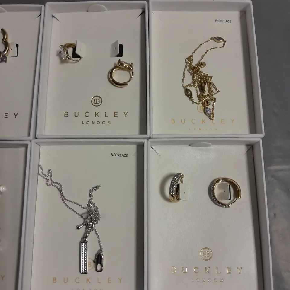 LOT OF 8 ASSORTED BOXED BUCKLEY LONDON JEWELLERY ITEMS