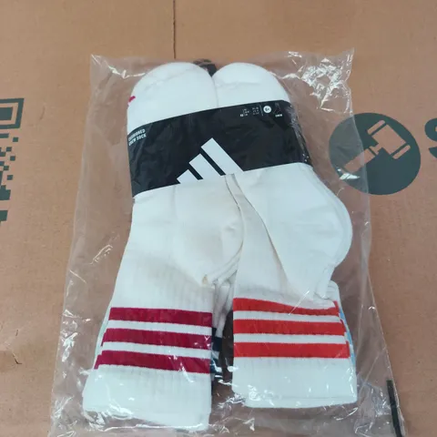 ADIDAS CUSHIONED CREW SOCKS – WHITE - X6 - XS