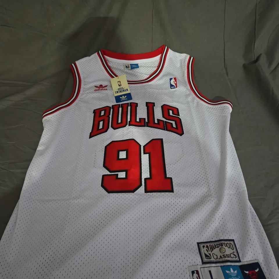 RETRO CHICAGO BULLS JERSEY WITH RODMAN 91 SIZE LARGE