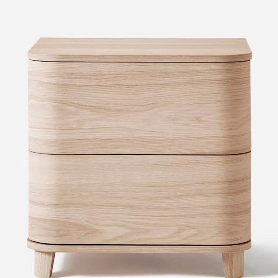 ARDEN SIDE TABLE WITH 2 DRAWERS OAK EFFECT