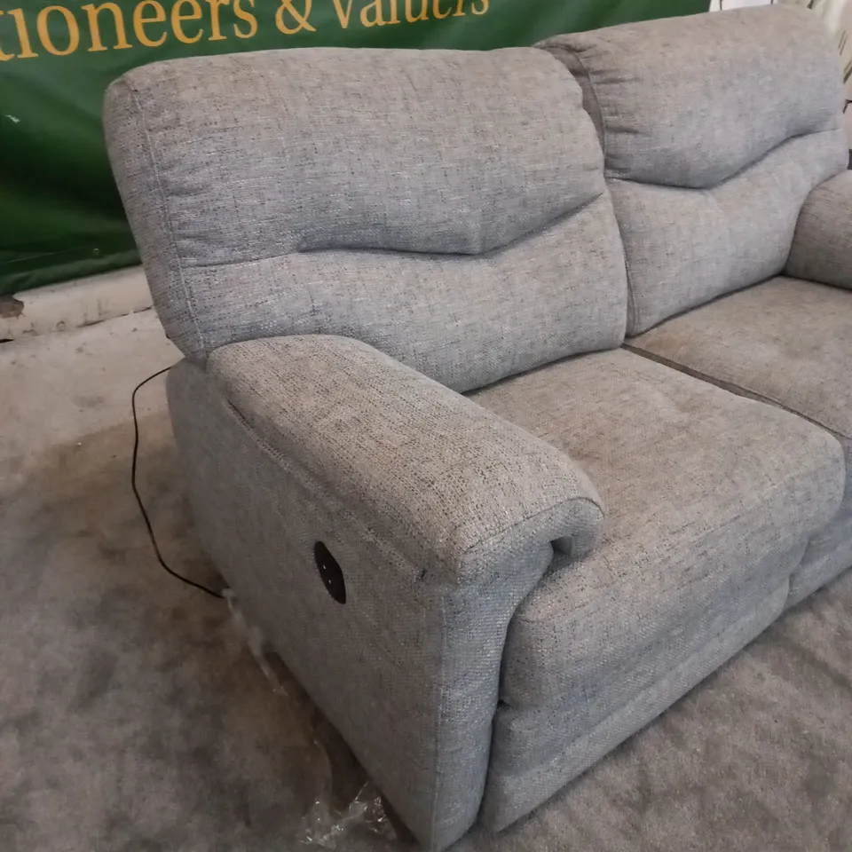 DESIGNER G PLAN STRATFORD REED PEWTER ELECTRIC RECLINING TWO SEATER SOFA