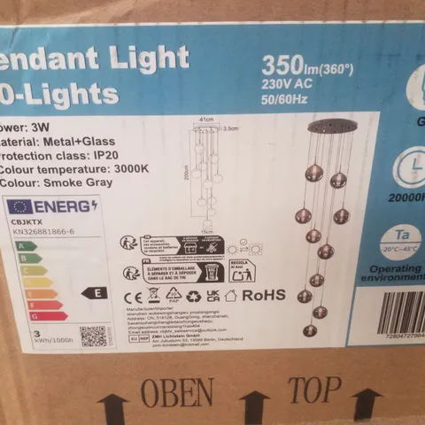 BOXED PENDANT LIGHT 10-LIGHTS