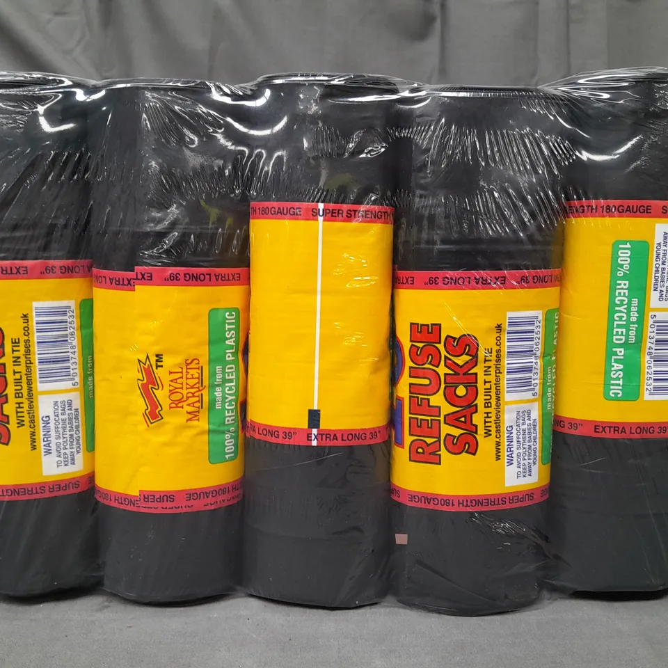 ROYAL MARKETS SET OF 5 HEAVY DUTY REFUSE SACKS ROLLS