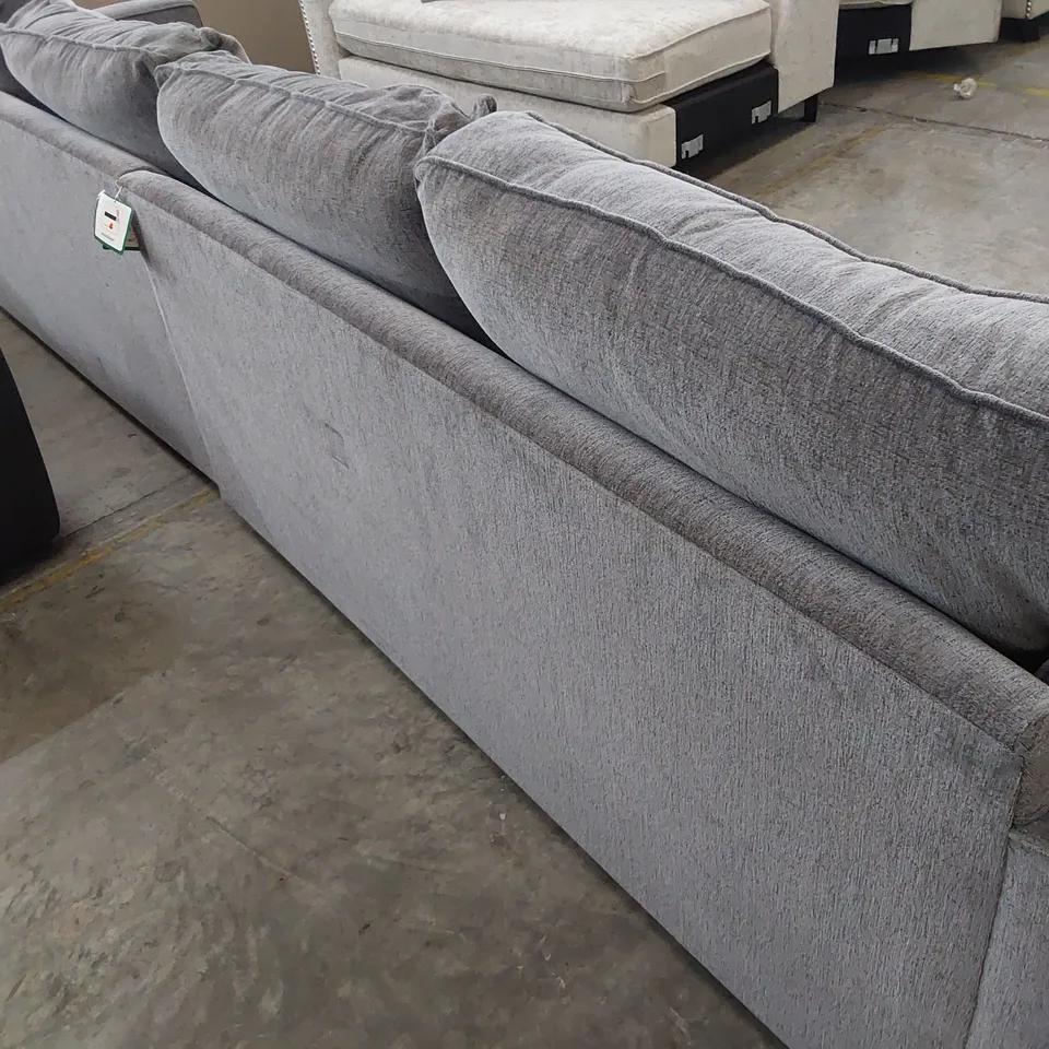 DESIGNER FIVE SEATER SOFA GREY FABRIC ( 2 SECTIONS )