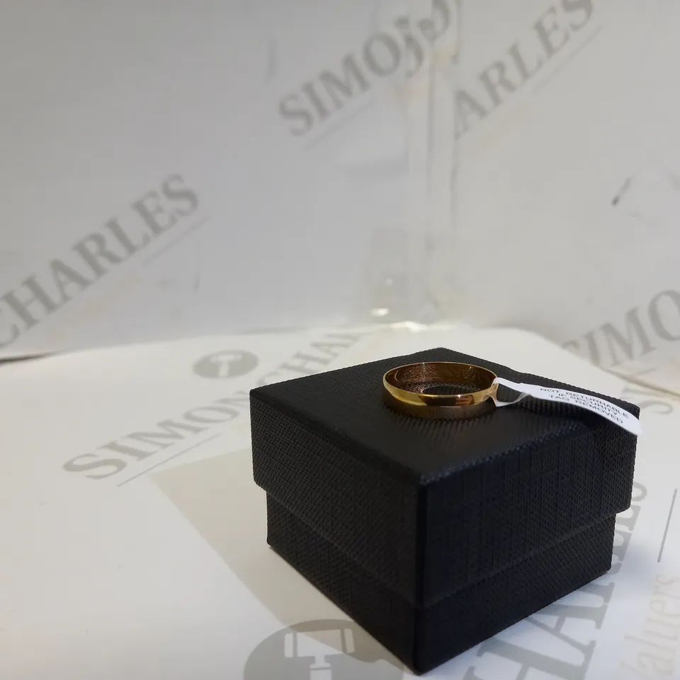 9CT YELLOW GOLD PERSONALISED BAND RING  RRP £199