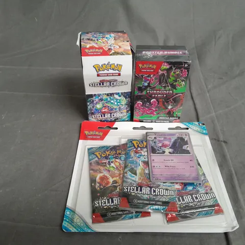 3 ASSORTED POKEMON TRADING CARD GAMES TO INCLUDE SCARLET & VIOLET SHROUDED FABLE AND SCARLET & VIOLET STELLAR CROWN