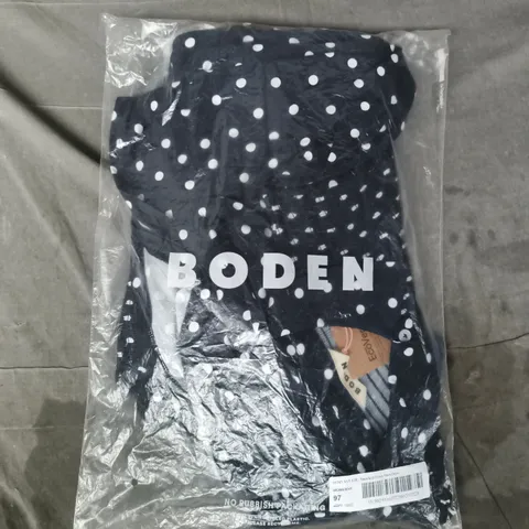 BAGGED BODEN SMOCKED JERSEY SHIRT DRESS IN NAVY SIZE 12R