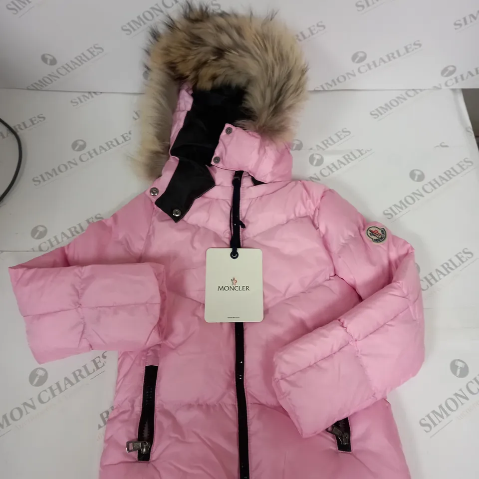 MONCLER PADDED COAT WITH FAUX FUR HOOD SIZE 5-6 YEARS 