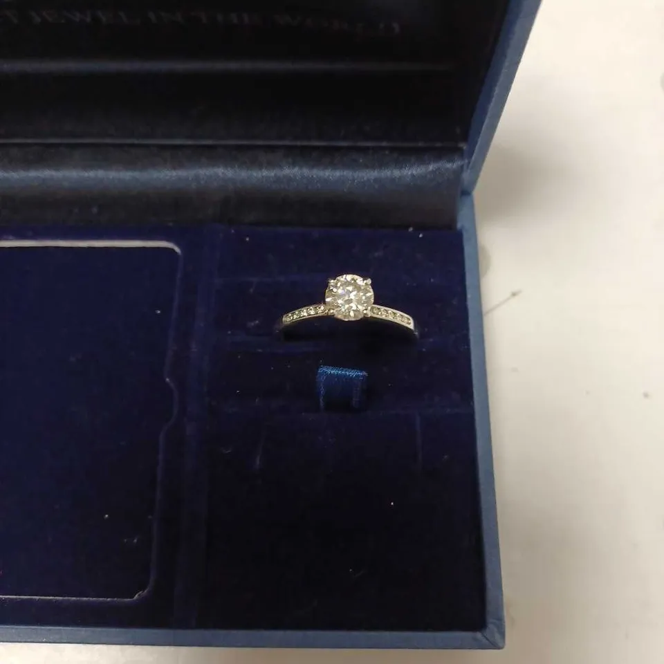 MOISSANITE 9CT WHITE GOLD 1 CT SOLITAIRE RING - SIZE U RRP £529