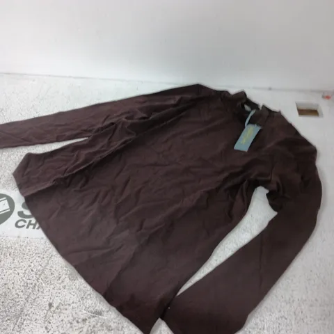 RUTH LANGFORD FASHION BROWN WOMEN'S TOP (UK 6 / US 2)