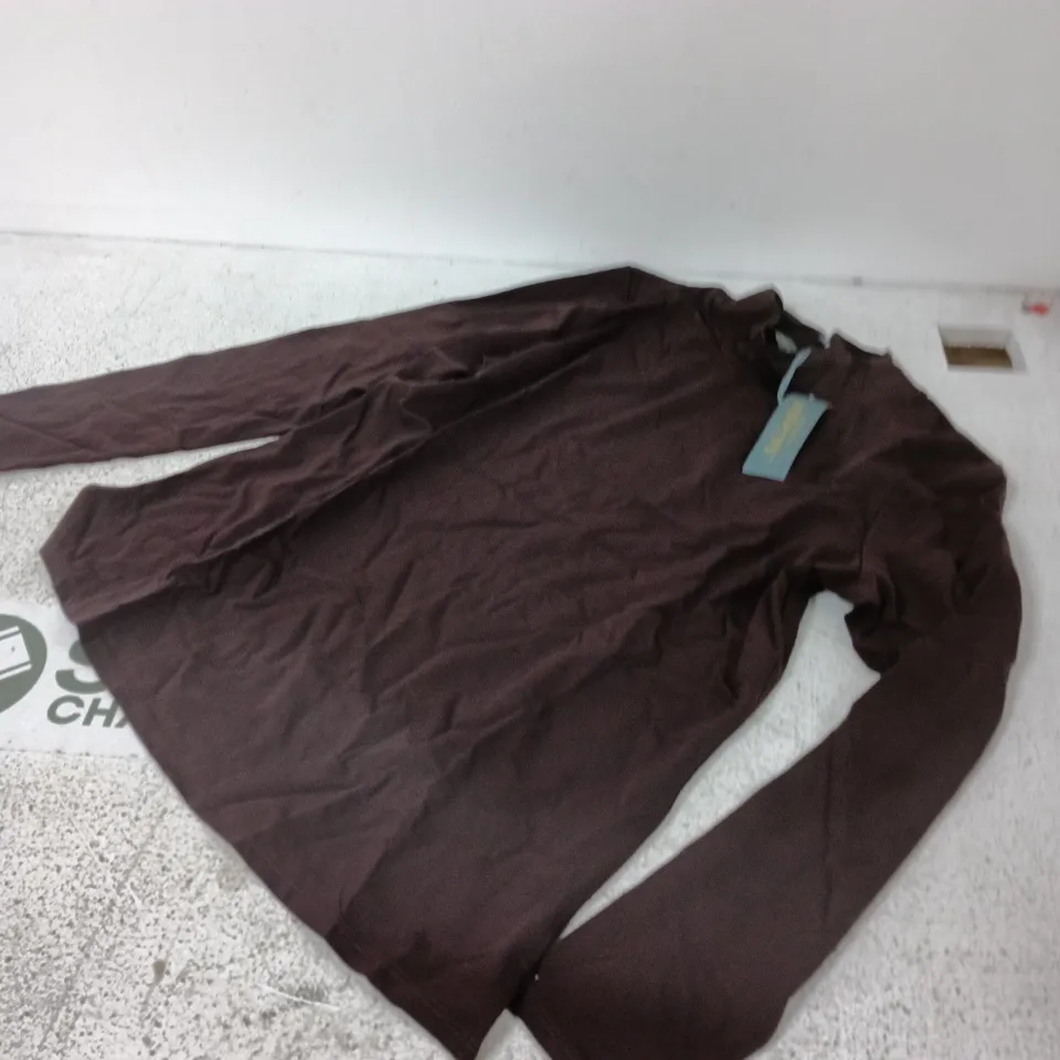 RUTH LANGFORD FASHION BROWN WOMEN'S TOP (UK 6 / US 2)
