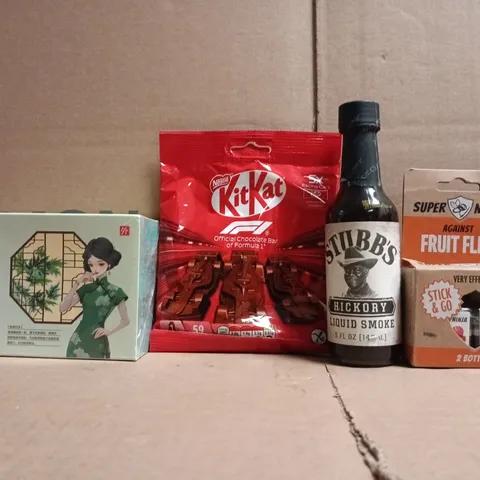 APPROXIMATELY 10 ASSORTED FOOD AND DRINK ITEMS TO INCLUDE KITKAT, STUBBS, ETC