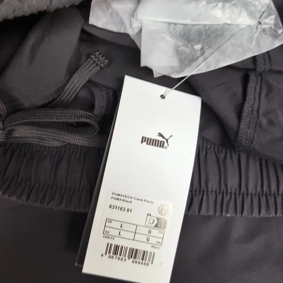 PUMA TRACK PANTS – BLACK, MEN'S, SIZE L