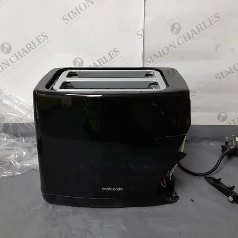 BOXED COOKWORKS BASIC 2 SLICE TOASTER BLACK