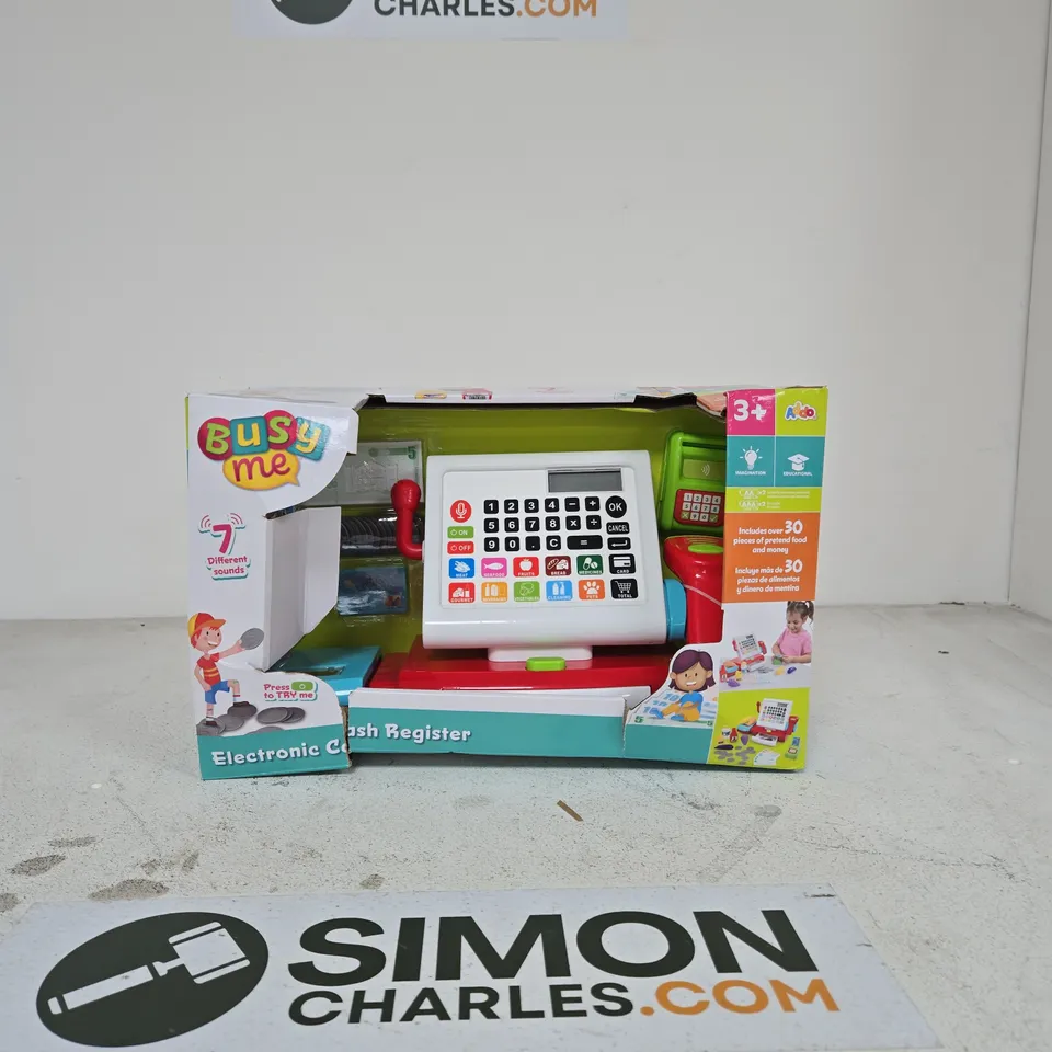 BUSY ME ELECTRONIC CASH REGISTER TOY – BOXED (3+)