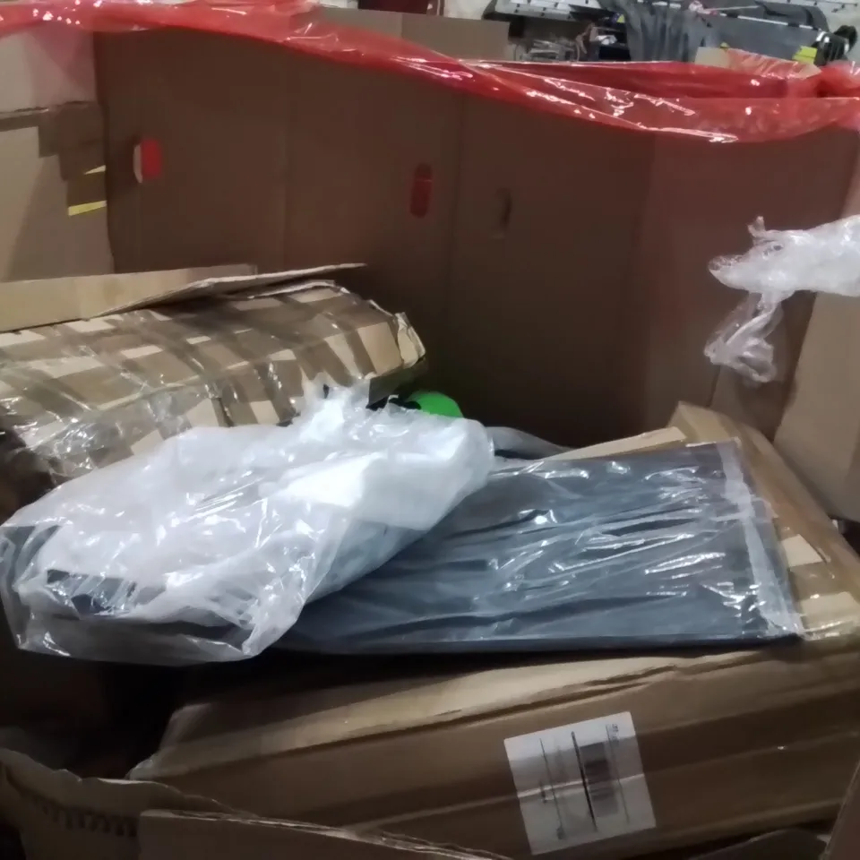 PALLET OF ASSORTED HOUSEHOLD GOODS AND PRODUCTS TO INCLUDE;COOKER HOOD,WALL CLOCK,BOSCH WINDOW WIPERS 