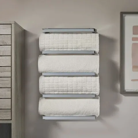 BOXED 5 TIER WALL MOUNTED TOWEL RACK CHROME