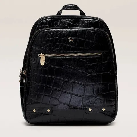 ASHWOOD CROC LEATHER MEDIUM BACKPACK