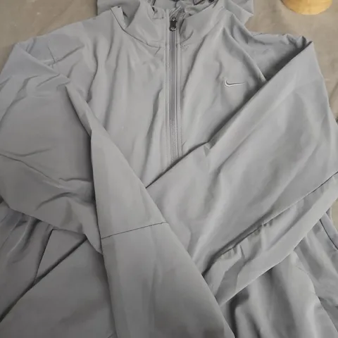 NIKE GREY ZIP-UP HOODED JACKET SIZE S