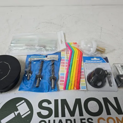 APPROXIMATELY 15 ASSORTED HOUSEHOLD PRODUCTS TO INCLUDE DRILL BITS, CUTTING KIT AND SILICONE STRAWS