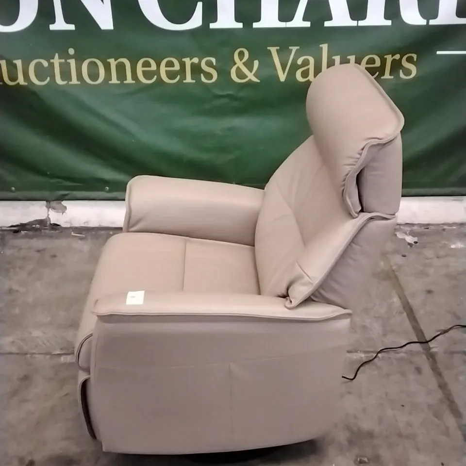 QUALITY BRITISH DESIGNED & MANUFACTURED G PLAN MALMO LARGE POWER RECLINER CHAIR CAMBRIDGE TAUPE LEATHER