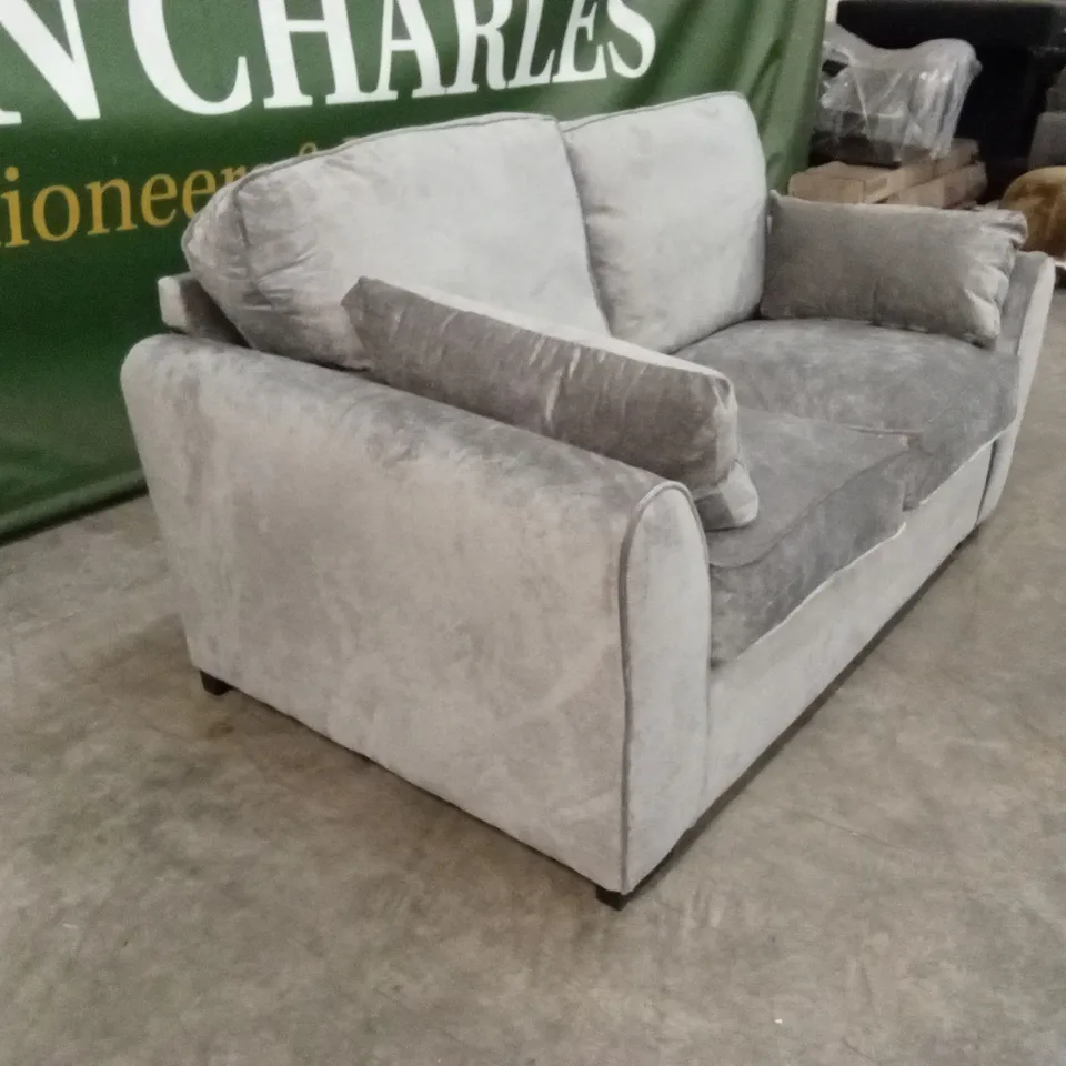 DESIGNER 2 SEATER FABRIC SOFABED - SILVER