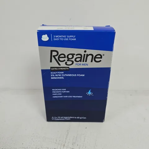 BOXED AND SEALED REGAINE SCALP FOAM 5% W/W CUTANEOUS FOAM MINOXODIL (3X73ML)