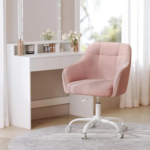 BOXED SONGMICS SWIVEL DESK CHAIR - JELLY PINK 