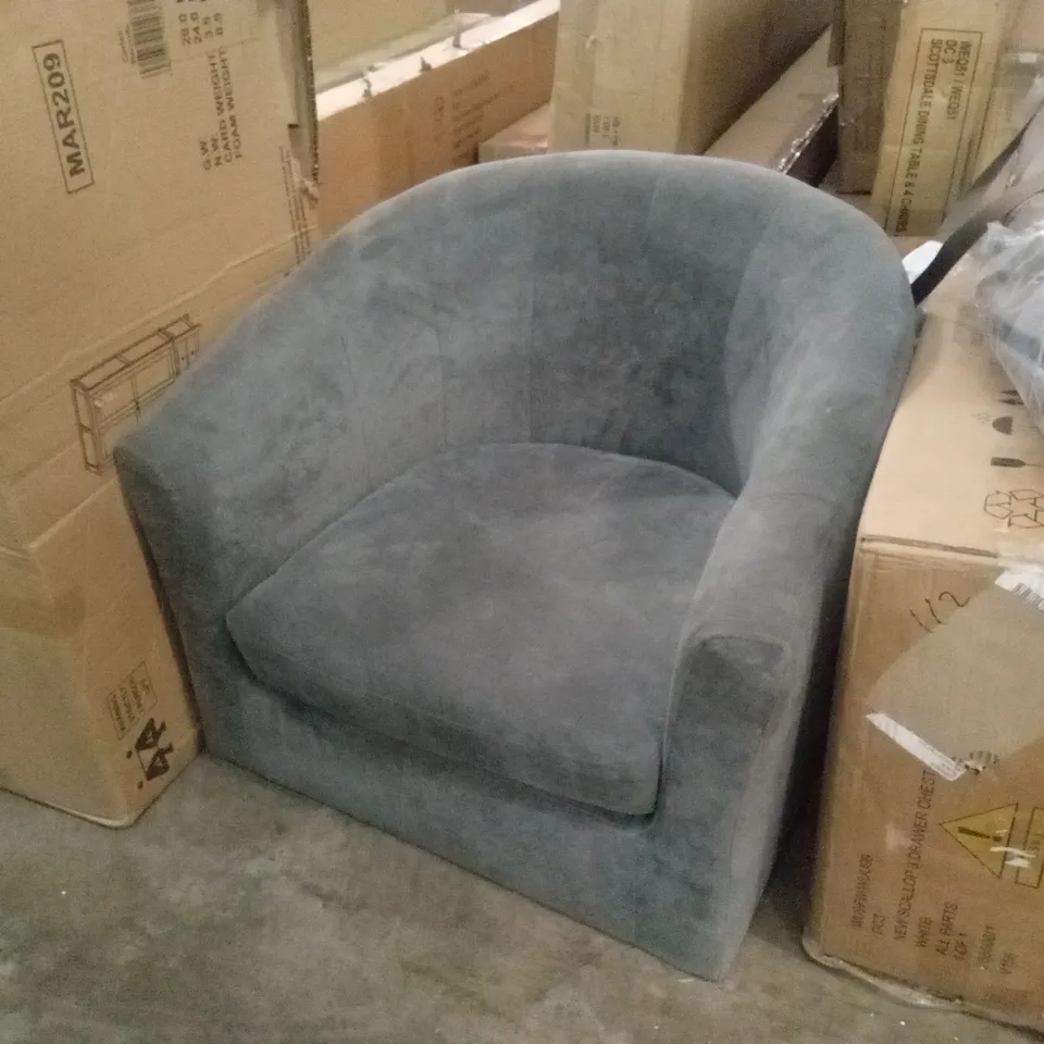 REGAL FABRIC TUB CHAIR - GREY