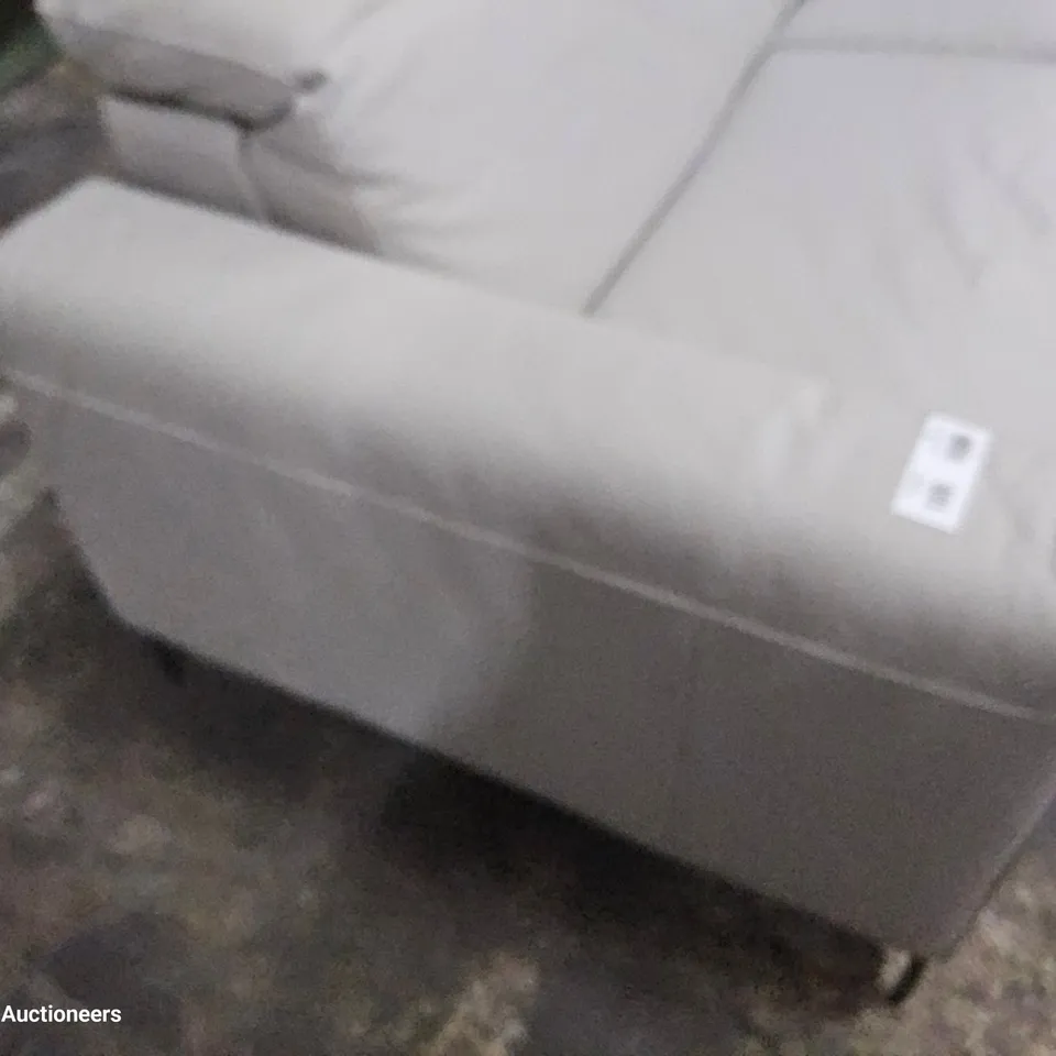 DESIGNER GARY ITALIAN POWER RECLINING THREE EESTER SOFA GREY LEATHER 