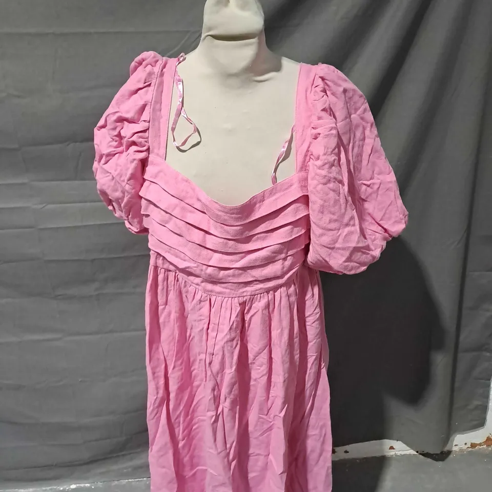 NOBODYS CHILD NOVA MIDI DRESS PLAIN PINK - UK 14 