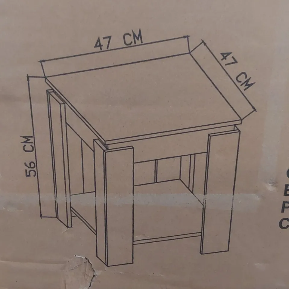 BOXED ALFRED SIDE TABLE WITH STORAGE IN DARK OAK (1 BOX)