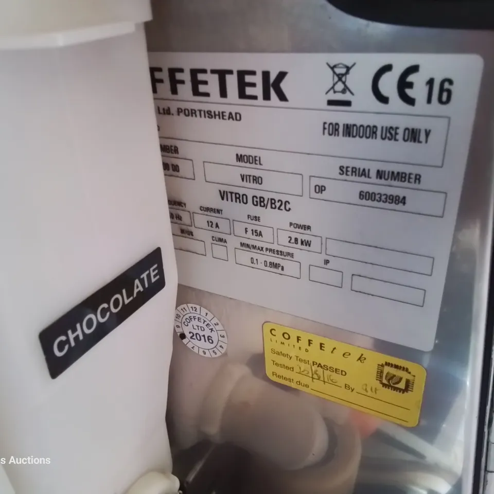 COFFETEK VITRO BEAN TO CUP & HOT DRINK DISPENCER