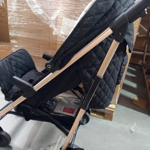MY BABIIE BILLIE FAIERS MB51 ROSE GOLD BLACK AND GREY QUILTED STROLLER (COLLECTION ONLY)