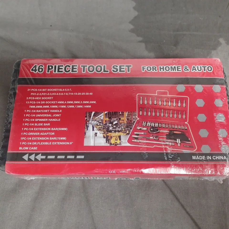 46 PIECE TOOL SET FOR HOME & AUTO – RED CASE