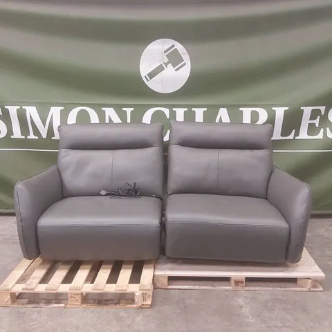 QUALITY DESIGNER ITALIAN MADE LEATHER UPHOLSTERED RIVA ELECTRIC 4-SEATER SOFA