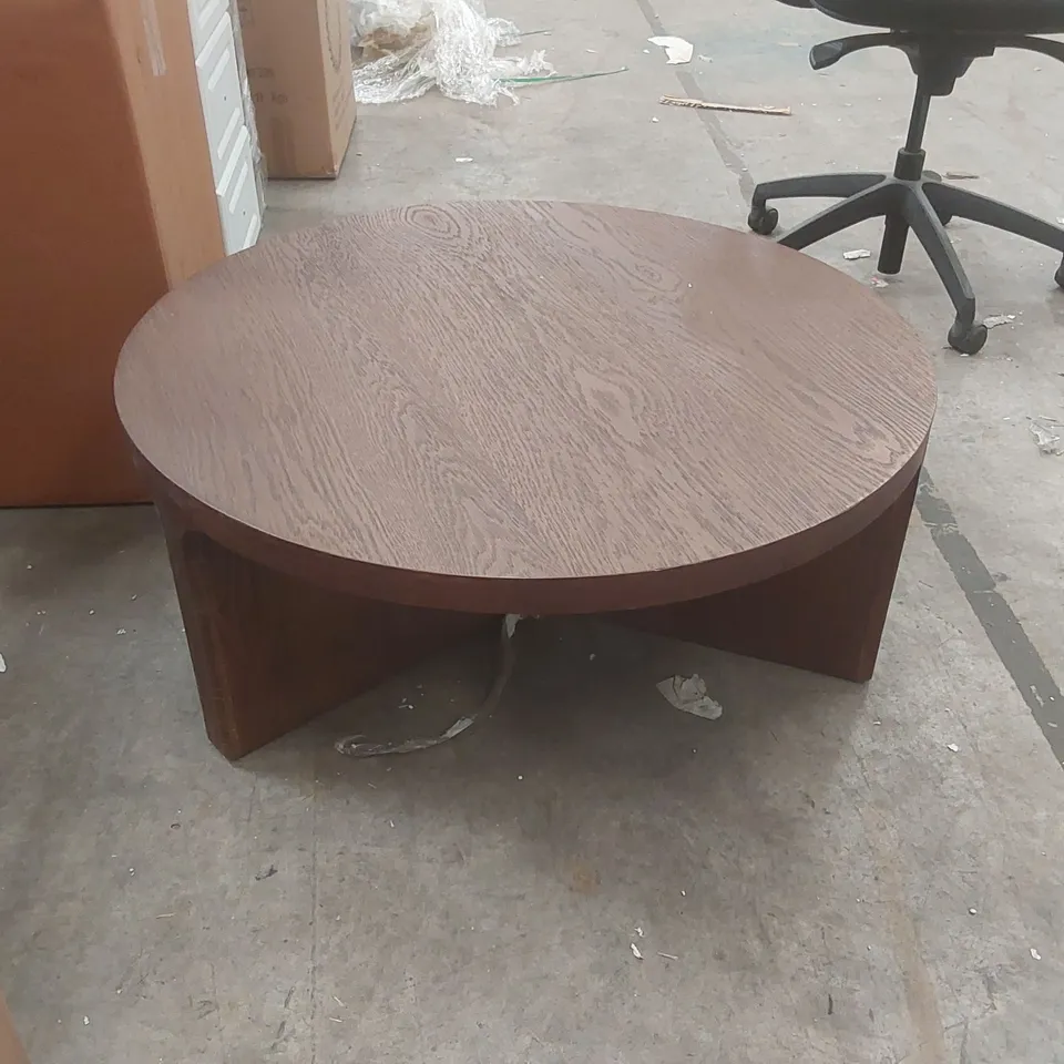 CALIFORNIA DARK OAK ROUND COFFEE TABLE