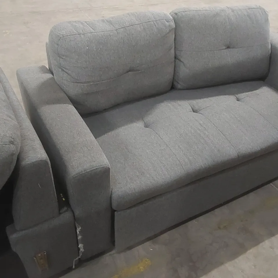 DESIGNER FABRIC UPHOLSTERED CHAISE SOFA BED - GREY